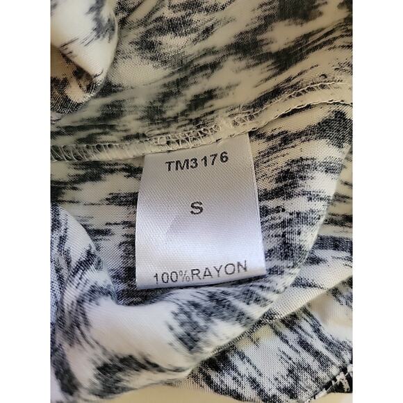 THML Anthro Black White Sleeveless Maxi Rayon Dress Cut Out Back Women's Small - Picture 12 of 12